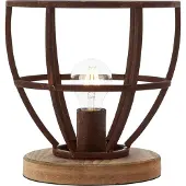 Brilliant Tischlampe Matrix Wood Rostfarben E27 Ø25cm ohne Leuchtmittel