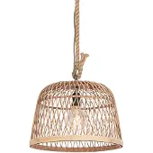 QAZQA Smarte ländliche Hängelampe Rattan inkl. Wifi G125 Lichtquelle - Calamus