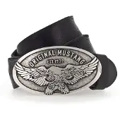 Mustang Koppelgürtel aus Vollrindleder in Schwarz-95