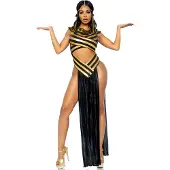Leg avenue 3-tlg. Nile Queen Catsuit-Kleid in Schwarz/Gold