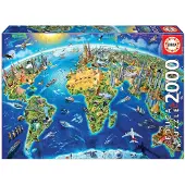Educa Puzzle. World Landmarks Globe 2000 Teile