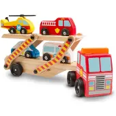 Melissa & Doug Emergency Vehicle Carrier, LKW, 3 Jahr(e), Holz, Mehrfarben