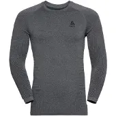 Odlo Unterhemd BL Top Crew Neck LS Performance Warm Eco Grey Melange Black Herren-XL