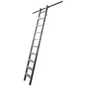 Krause Regalleiter, Aluminium, mit 2 Paar Einhängehaken/Aufbewahrungshaken, 12 Stufen