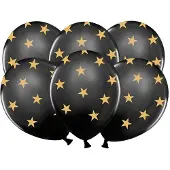 Party Deco Balloons 30cm, Stars, Pastel Black (1 pkt / 50 pc.)
