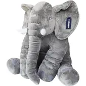 Mikamax GROSSES ELEFANTEN-PLÜSCHTIERKISSEN 65 cm. Geschenk für ein Kind, Mädchen