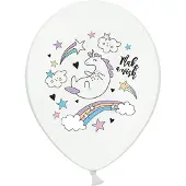 Party Deco Luftballon Unicorn Pastellweiss Ø 30 cm, 6 Stück