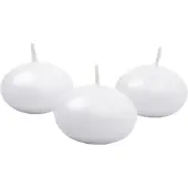 Party Deco Floating candle disc, matt, white, 5cm (1 pkt / 10 pc.)