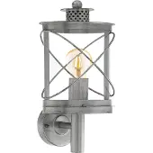 Eglo Außen-Wandlampe Hilburn 1, 1 flammige Außenleuchte, Wandleuchte aus verzinktem Stahl und Kunststoff, Farbe: Silber-antik, Fassung: E27, IP44