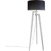 QAZQA Stehleuchte Stativ weiß mit Lampenschirm 50 cm schwarz - Puros