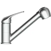 Schutte ULTRA Küchenarmatur Niederdruck, Chrom, mit herausziehbarer Geschirrbrause, Wasserhahn Küche, Niederdruckarmatur