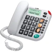 Maxcom KXT480, Analoges Telefon, Freisprecheinrichtung, Anrufer-Identifikation, Weiß