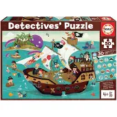 Educa - Puzzle Detectives Pirates Boat - 40-99 dielov
