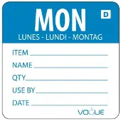 Vogue auflösbare Etiketten Montag blau