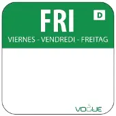 Vogue Selbstauflösende Lebensmittelrotationsetiketten Freitag