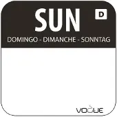 Vogue Selbstauflösende Lebensmittelrotationsetiketten Sonntag