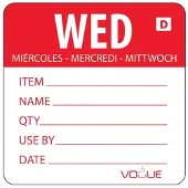 Vogue auflösbare Etiketten Mittwoch rot