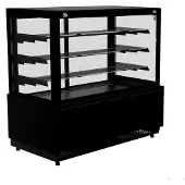 CombiSteel Kühlvitrine DUBOL | LED | 1,56m2 Ausstellfläche, HxBxT 140x93,7x79cm | +4/+12°C | Schwarz | + Geschirrtuch