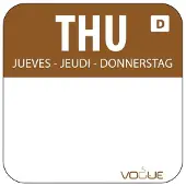 Vogue Selbstauflösende Lebensmittelrotationsetiketten Donnerstag
