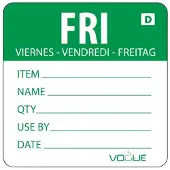 Vogue auflösbare Etiketten Freitag grün