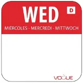 Vogue Selbstaufl√∂sende Lebensmittelrotationsetiketten Mittwoch