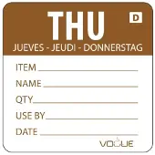 Vogue auflösbare Etiketten Donnerstag braun