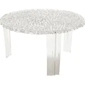 Kartell T-Table Tisch, Höhe 28 cm, Ø 50 cm, transparent - , T-Table, Transparent, für Wohnzimmer, Kunststoff, Design