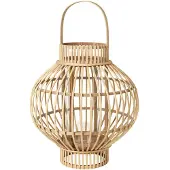 Fyrklövern Globus Laterne Bambus / Glas-Ø36XH40CM