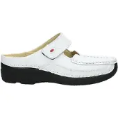 Wolky Slipper Roll Printed Leather White Damen-Schuhgröße 42