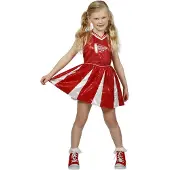 Wilbers Cheerleader Kleid "Wild Chicks" für Mädchen, rot/weiß