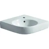 Geberit Eck-Waschtisch Renova Compact 69,5x61,5cm, m Hahnl., m ÜL, we. K-Tect