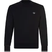 Fred perry für Herren. M7535 Marineblaues Sweatshirt mit Rundhalsausschnitt (L), Lässig, Baumwolle