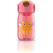 Zoku Trinkflasche Flip mit Strohhalm Kinder Pink 415 ml