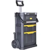 Stanley Rollende Werkstatt 2-IN-1 inkl. Werkzeugtrage mit Organizeraufsatz, Trolley-Koffer, Schwarz, Gelb