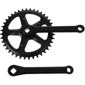 Fausto Fahrrad Kurbel Set in Schwarz mit 102 mm Kurbelarmlänge und 32 Zähnen Kettenblatt