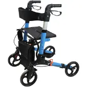 Arvo Rollator Deluxe, 62x67x54 cm, 136 kg Tragkraft, 8 Zoll Räder, klappbar, inkl. Netzkorb, Rückenlehne, Sitz