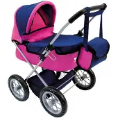 Bino Puppen-Buggy mit Tasche, Rot