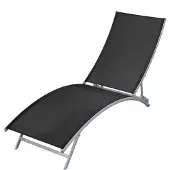 vidaXL Sonnenliege Stahl und Textilene Schwarz