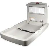 Rubbermaid Baby-Wickelstation, vertikal, Wandmontage, bis 22,7 kg, B 866 x T 584 x H 101,6 mm, Polypropylen, platin