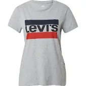 Levi's T-Shirt "Graphic Sport Tee Pride Edition", Damen, Gr. XS (32), grau, Jersey, Obermaterial: 100% Baumwolle, bedruckt, Basic, figurbetont normal, Rundhals, Shirts T-Shirt, Logoprint auf der Brust