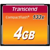 Transcend TS4GCF133, 4 GB, Kompaktflash, MLC, 50 MB/s, 20 MB/s, Schwarz