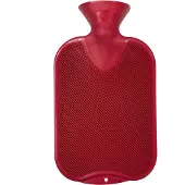Fashy 644-042 Wärmflasche 2,0l Halblam. Thermoplast, cranberry, rot (1 Stück)