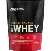 Optimum Nutrition Gold Standard Whey Protein Molkenproteinhydrolysat mit niedrigem Zuckergehalt Geschmack Delicious Strawberry 450 g