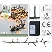 ECD-Germany LED Cluster Lichterkette mit 1500 LEDs Warmweiß 1500 30 m mit 8 Programmen IP44 Innen/Außen Büschellichterkette Weihnachtsbeleuchtung Deko