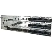 Raaco Tool Wall komplett | Werkzeugtafel (3x), 33 Clips und 12 Ablagefächer - Metall