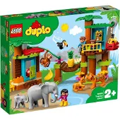 LEGO 10906 DUPLO Town Baumhaus im Dschungel Bauset, Lernspielzeug für Kleinkinder im Alter von 2 - 5 Jahren, mit 6 DUPLO-Tierfiguren