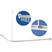Duschy Profi 90 x 170 cm L-Förmiges Duschstangen-Set Weiß Aus Aluminium