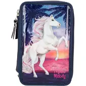 Miss Melody - Triple Pencil Case - Glitter Ocean (410583)