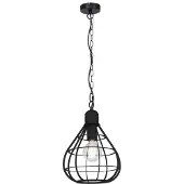 Globo Lighting Hängeleuchte Metall schwarz matt, Metall schwarz matt, ø: 250mm, H: 1200mm, exkl. 1x E27 60W 230V