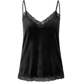 Hunkemoller Cami Top Velours Lace Schwarz
